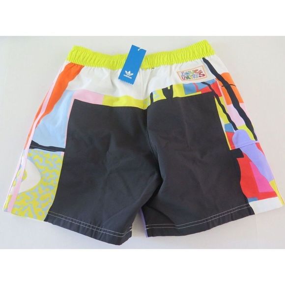 adidas Originals H43974 Unisex Sz Medium Multicolor "Love Unites" Woven Shorts - Picture 2 of 5